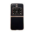For Motorola Moto Razr 2022 Genuine Leather Xiaoya Series Nano Plating Phone Case(Black) - Motorola Cases by PMC TechLife | Online Shopping South Africa | PMC TechLife | Buy Now Pay Later Mobicred