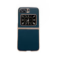 For Motorola Moto Razr 2022 Genuine Leather Xiaoya Series Nano Plating Phone Case(Dark Green) - Motorola Cases by PMC TechLife | Online Shopping South Africa | PMC TechLife | Buy Now Pay Later Mobicred
