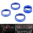 For Jeep Wrangler 2018-2021 4 in 1 Car Air Conditioner Switch Headlight Button Knob Cover Trim(Blue) - Decoration Rings by PMC TechLife | Online Shopping South Africa | PMC TechLife | Buy Now Pay Later Mobicred
