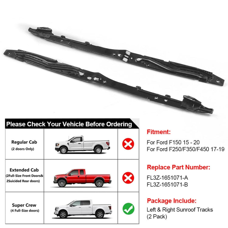 For Ford F-150 2015-2020 / F-250 2017-2019 Car Sunroof Track Assembly Repair Kit