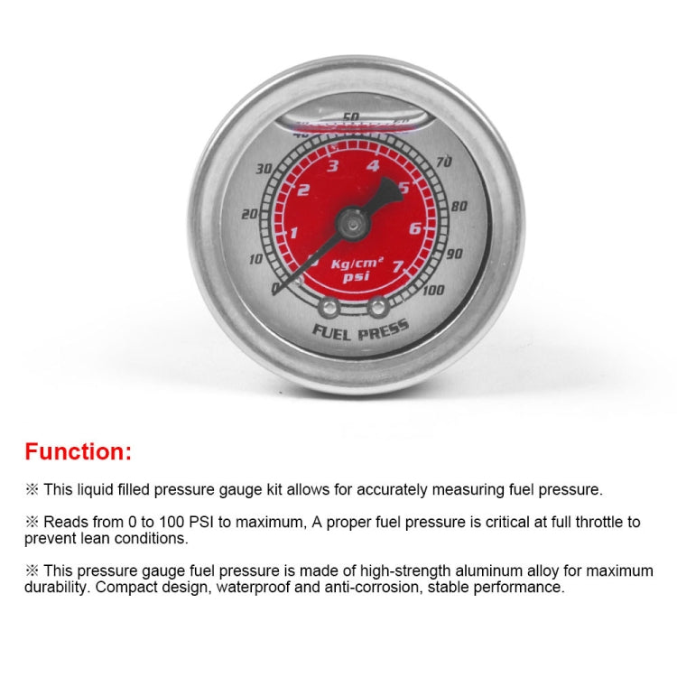 For Honda Civic Car Modification Fuel Pressure Gauge 0-100PSI(Black) - Car Modification by PMC TechLife | Online Shopping South Africa | PMC TechLife | Buy Now Pay Later Mobicred
