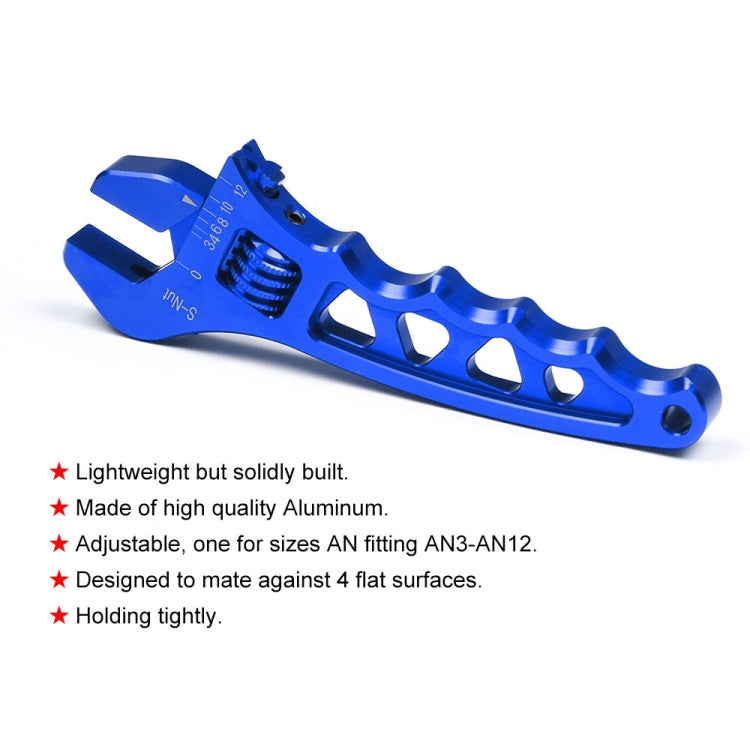 Car AN3-AN12 Adjustable Aluminum Wrench Hose Fitting Tool(Blue) - Sheet Metal Tools by PMC TechLife | Online Shopping South Africa | PMC TechLife | Buy Now Pay Later Mobicred
