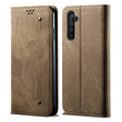 For OPPO Realme 6 Pro Denim Texture Casual Style Horizontal Flip Leather Case with Holder & Card Slots & Wallet(Khaki) - Realme Cases by PMC TechLife | Online Shopping South Africa | PMC TechLife | Buy Now Pay Later Mobicred