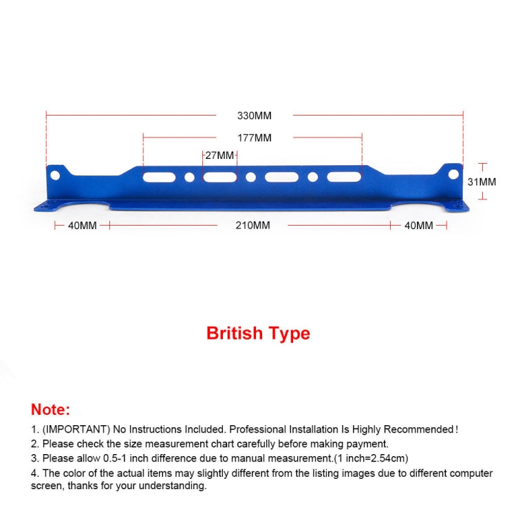 British 330mm Car Engine Oil Cooler Mounting Bracket Kit(Blue) - Engine Fittings by PMC TechLife | Online Shopping South Africa | PMC TechLife | Buy Now Pay Later Mobicred