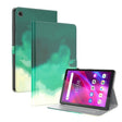 For Lenovo Tab M7 3rd Gen Watercolor Pattern Flip Leather Tablet Case(Cyan Green) - Lenovo by PMC TechLife | Online Shopping South Africa | PMC TechLife | Buy Now Pay Later Mobicred