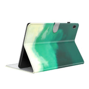 For Lenovo Tab M7 3rd Gen Watercolor Pattern Flip Leather Tablet Case(Cyan Green)