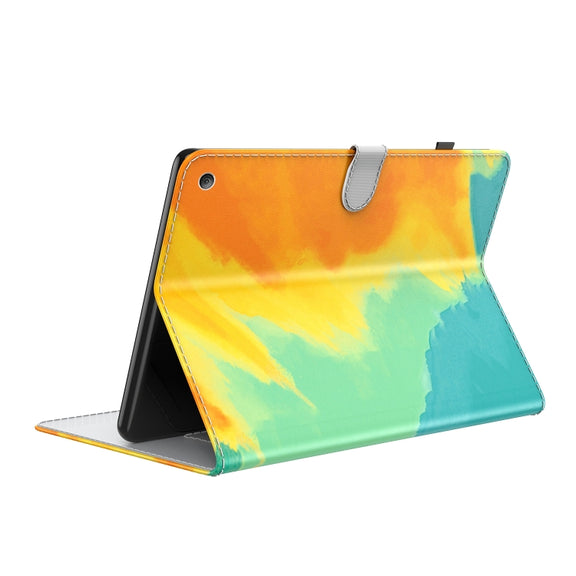 For Amazon Kindle Fire 7 2022 Watercolor Pattern Flip Leather Tablet Case(Autumn Leaves)
