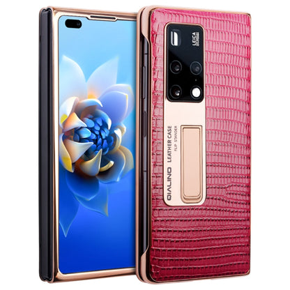 For Huawei Mate X2 QIALINO 2 in 1 Crocodile Pattern Genuine Leather + PC Phone Case(Red) - free shipping - PMC Jewellery - Order now!