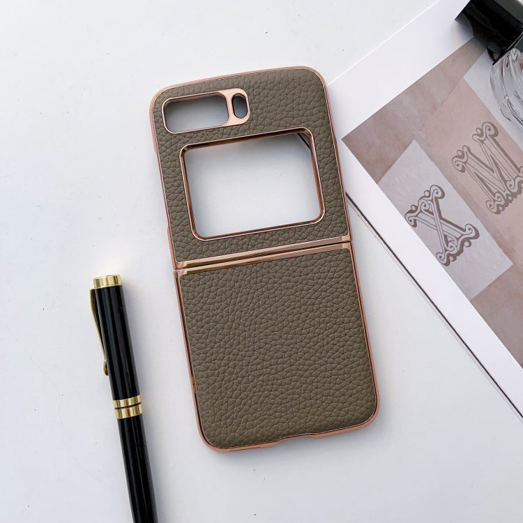 For Motorola Moto Razr 2022 Star Series Nano Electroplating PU Phone Case(Elephant Grey) - Motorola Cases by PMC TechLife | Online Shopping South Africa | PMC TechLife | Buy Now Pay Later Mobicred