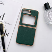 For Motorola Moto Razr 2022 Star Series Nano Electroplating PU Phone Case(Forest Green)