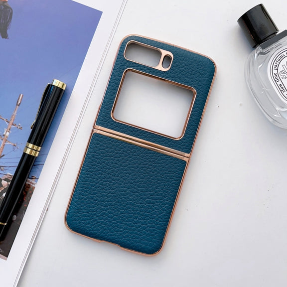 For Motorola Moto Razr 2022 Star Series Nano Electroplating PU Phone Case(Blue)