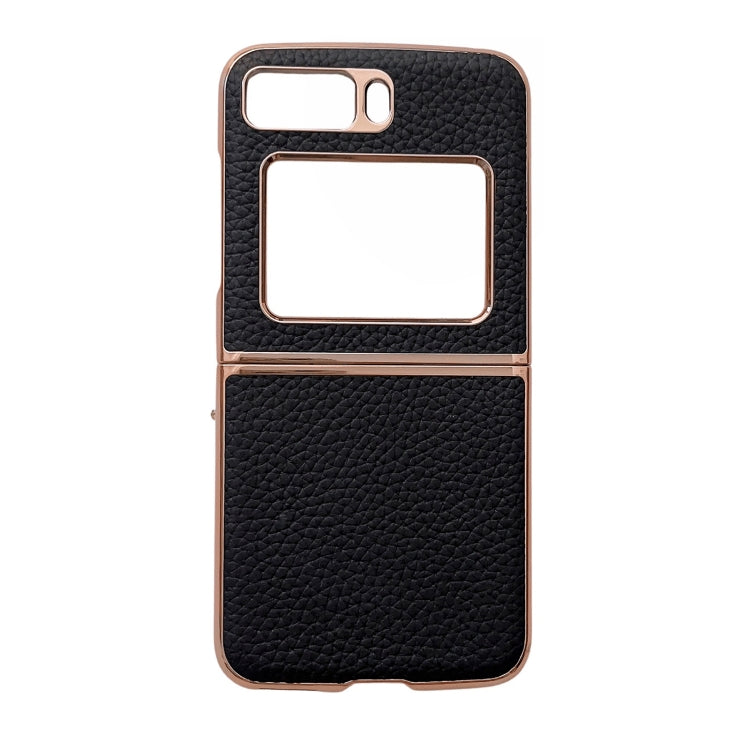 For Motorola Moto Razr 2022 Star Series Nano Electroplating PU Phone Case(Black) - Motorola Cases by PMC TechLife | Online Shopping South Africa | PMC TechLife | Buy Now Pay Later Mobicred