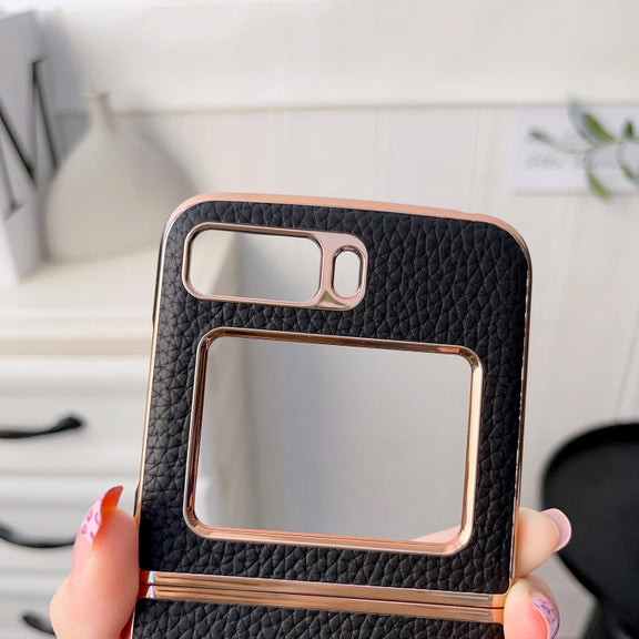 For Motorola Moto Razr 2022 Star Series Nano Electroplating PU Phone Case(Black)