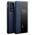 For Huawei P40 Pro QIALINO Puda Texture Side Window View Leather Phone Case(Blue) - free shipping - PMC TechLife - Order now!
