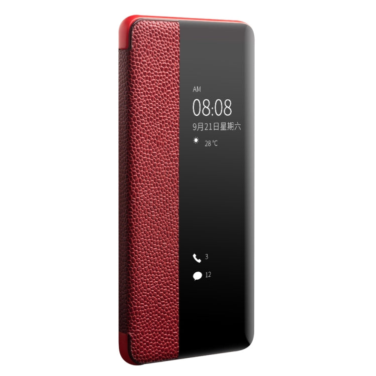 For Huawei P40 Pro QIALINO XiangNai Texture Side Window View Leather Phone Case(Red) - free shipping - PMC TechLife - Order now!