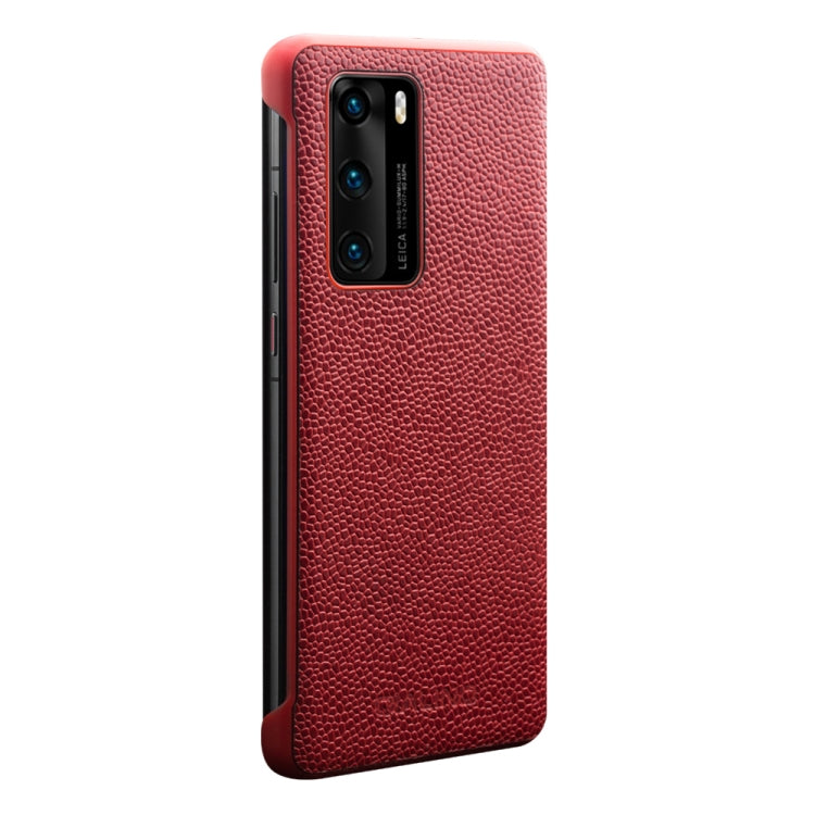 For Huawei P40 QIALINO XiangNai Texture Side Window View Leather Phone Case(Red) - free shipping - PMC TechLife - Order now!