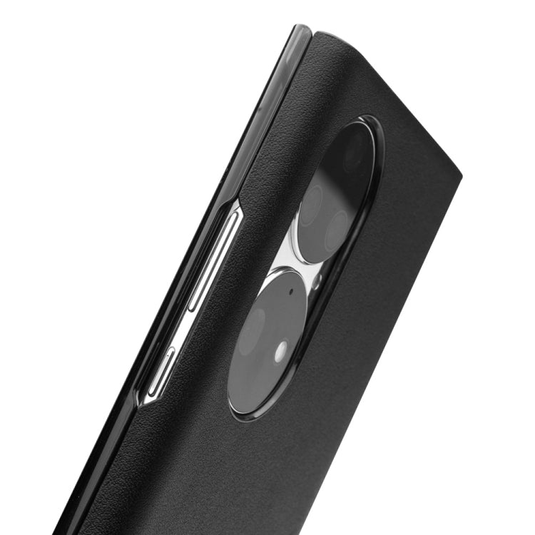 For Huawei P50 QIALINO Magnetic Side Window View Genuine Leather Smart Phone Case(Black) - free shipping - PMC TechLife - Order now!