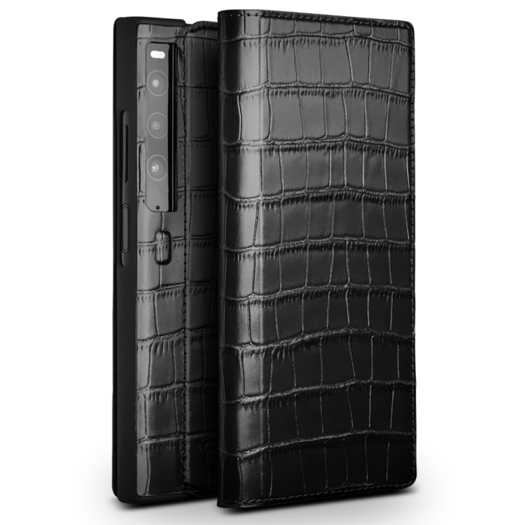 For Huawei Mate XS 2 QIALINO Crocodile Pattern Genuine Leather Phone Case(Black) - free shipping - PMC Jewellery - Order now!