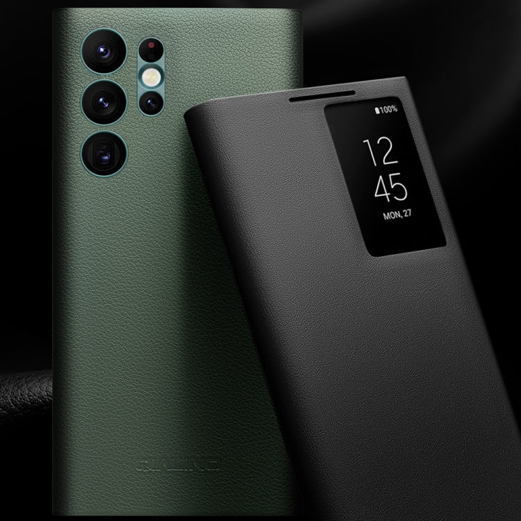 For Samsung Galaxy S22 Ultra 5G QIALINO Magnetic Genuine Leather Phone Case(Black) - free shipping - PMC TechLife - Order now!