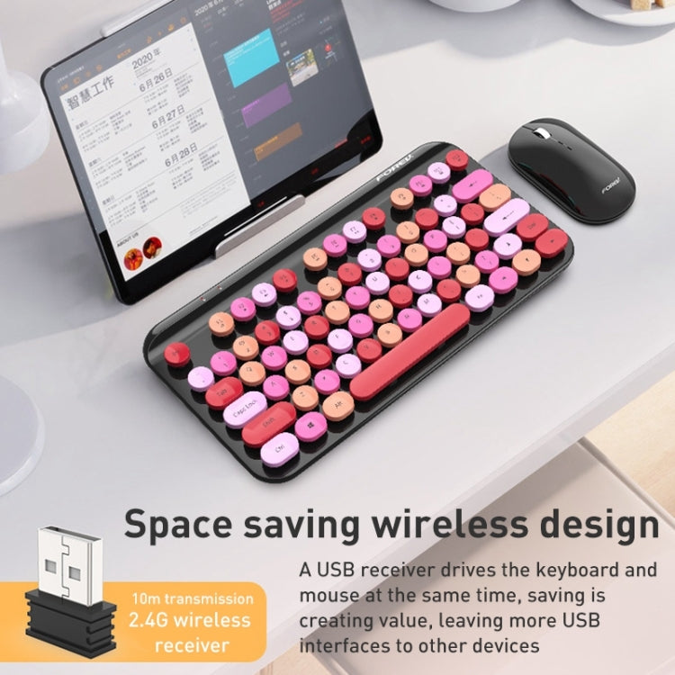 FOREV FFVWI9 Mixed Color Portable 2.4G Wireless Keyboard Mouse Set(Red) - Wireless Keyboard by PMC Jewellery | Online Shopping South Africa | PMC Jewellery | Buy Now Pay Later Mobicred