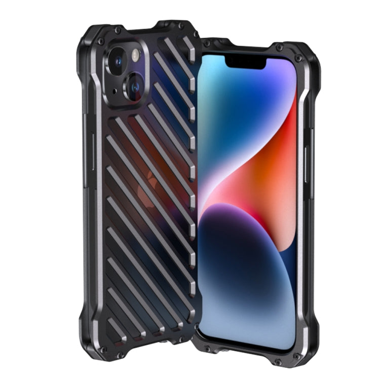 For iPhone 14 Plus R-JUST Breathable Armor Phone Case(Silver Grey) - iPhone 14 Plus Cases by R-JUST | Online Shopping South Africa | PMC TechLife | Buy Now Pay Later Mobicred