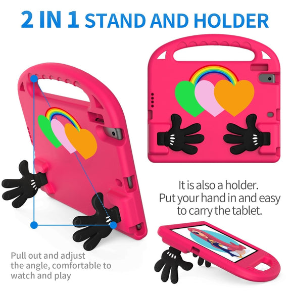 For Lenovo Tab B10 10.1 2020 Love Small Palm Holder EVA Tablet Case(Rose Red)