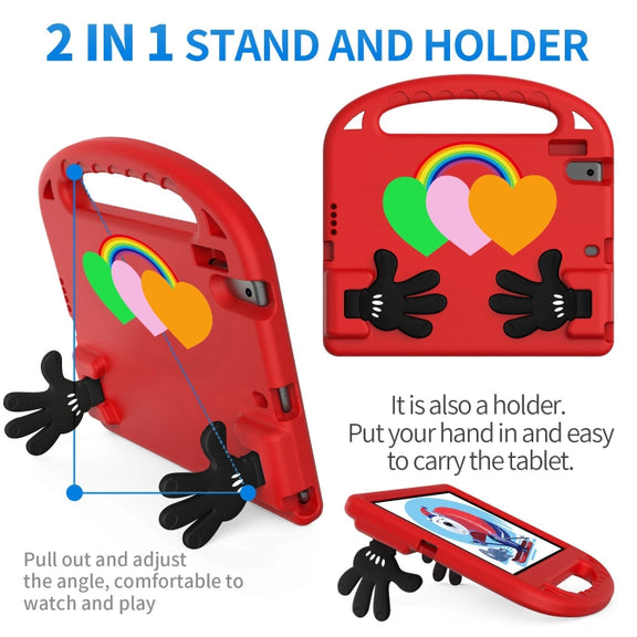 For Lenovo Tab M10 FHD TB-X605FC 10.1 Love Small Palm Holder EVA Tablet Case(Red)