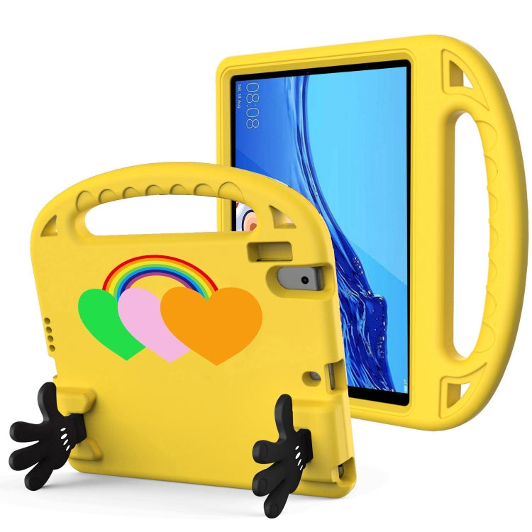 For Lenovo Tab M10 FHD TB-X605FC 10.1 Love Small Palm Holder EVA Tablet Case(Yellow) - Lenovo by PMC TechLife | Online Shopping South Africa | PMC TechLife | Buy Now Pay Later Mobicred