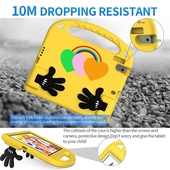 For Lenovo Tab M10 FHD TB-X605FC 10.1 Love Small Palm Holder EVA Tablet Case(Yellow)