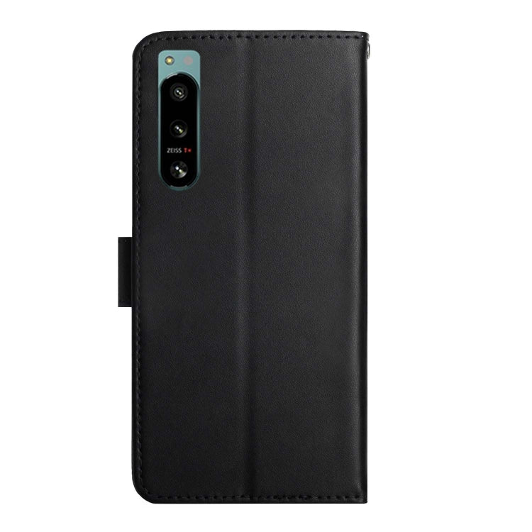 For Sony Xperia 5 IV Genuine Leather Fingerprint-proof Flip Phone Case(Black) - Sony Cases by PMC TechLife | Online Shopping South Africa | PMC TechLife | Buy Now Pay Later Mobicred