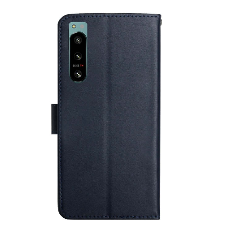 For Sony Xperia 5 IV Genuine Leather Fingerprint-proof Flip Phone Case(Blue) - Sony Cases by PMC TechLife | Online Shopping South Africa | PMC TechLife | Buy Now Pay Later Mobicred
