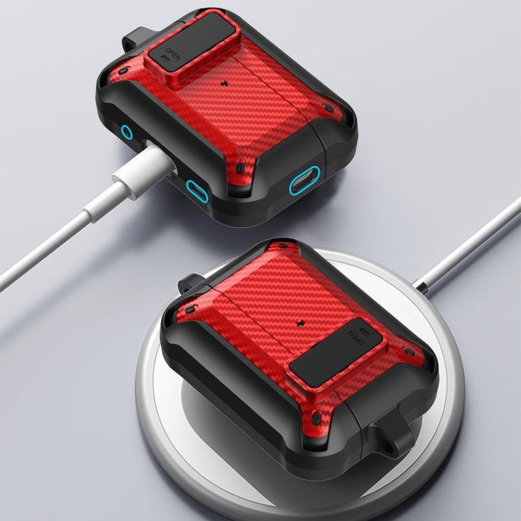 For AirPods Pro 2 Bumblebee Carbon Fiber Earphone Protective Case(Black Red) - free shipping - PMC Jewellery - Order now!