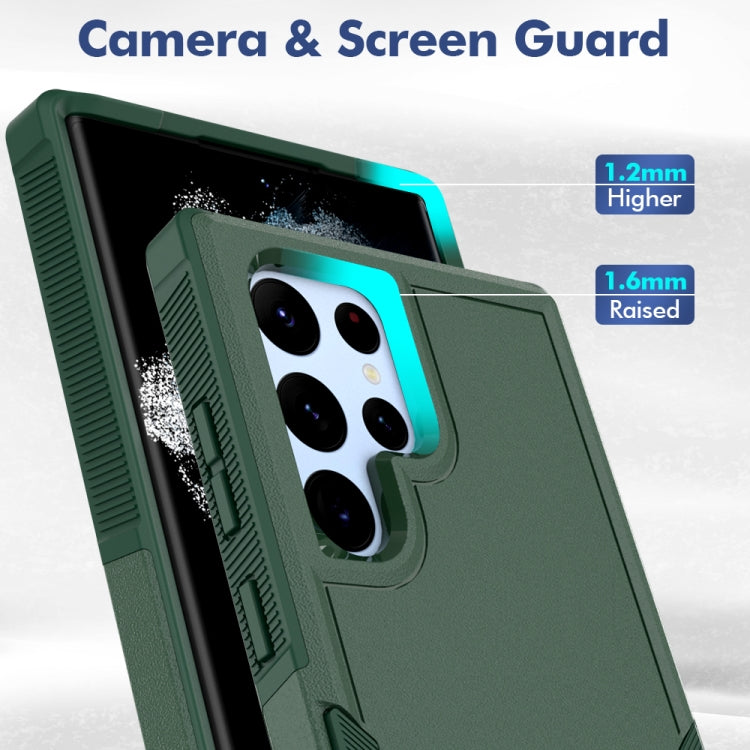 For Samsung Galaxy S22 Ultra 5G 2 in 1 PC + TPU Phone Case(Dark Green) - Galaxy S22 Ultra 5G Cases by PMC TechLife | Online Shopping South Africa | PMC TechLife
