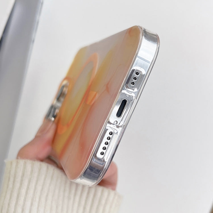 For iPhone 12 Watercolor Magsafe Phone Case(Yellow)