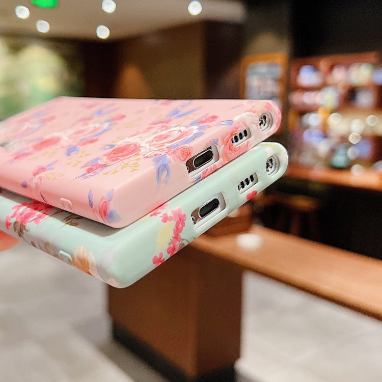 For Samsung Galaxy S22 5G Small Floral Phone Case(Green) - Galaxy S22 5G Cases by PMC TechLife | Online Shopping South Africa | PMC TechLife