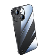 For iPhone 14 Plus Electroplating Frameless Clear PC Phone Case(Black)