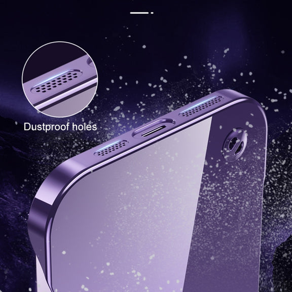 For iPhone 14 Plus Electroplating Frameless Clear PC Phone Case(Pink)