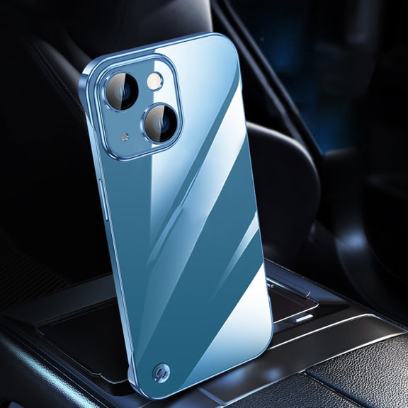 For iPhone 13 Electroplating Frameless Clear PC Phone Case(Sierra Blue)