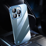For iPhone 13 Pro Max Electroplating Frameless Clear PC Phone Case(Sierra Blue)