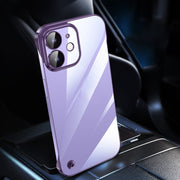 For iPhone 12 Electroplating Frameless Clear PC Phone Case(Purple)