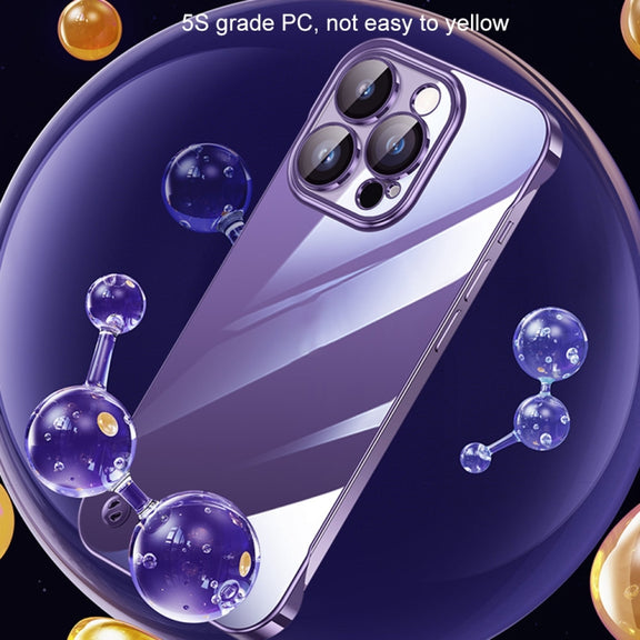 For iPhone 12 Pro Electroplating Frameless Clear PC Phone Case(Green)