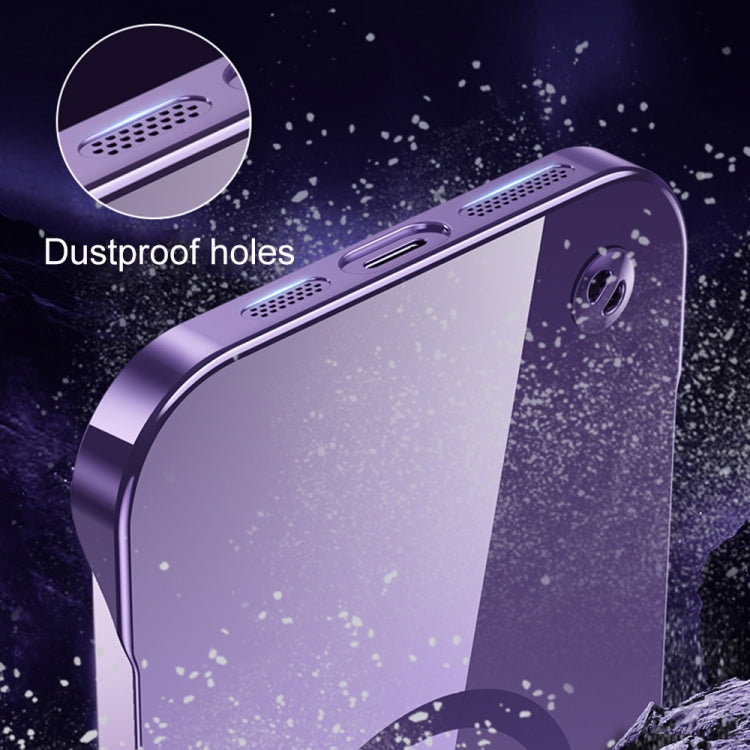 For iPhone 14 Pro Electroplating Frameless Magsafe Magnetic PC Phone Case(Green)