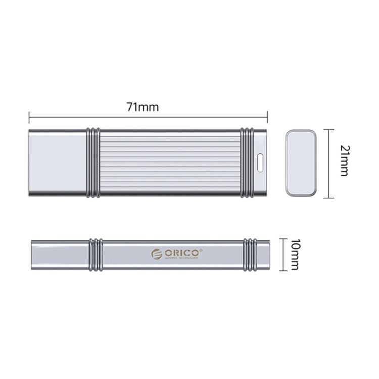 ORICO 64GB USB-A USB3.2 Gen1 USB Flash Drive, Read 260MB/s, Write 50MB/s (Silver)