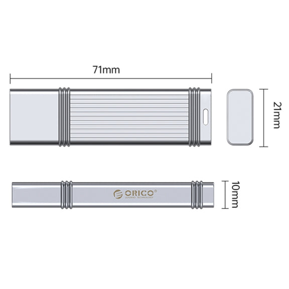 ORICO USB Flash Drive, Read: 100MB/s, Write: 50MB/s, Memory:128GB, Port:USB-A(Silver)