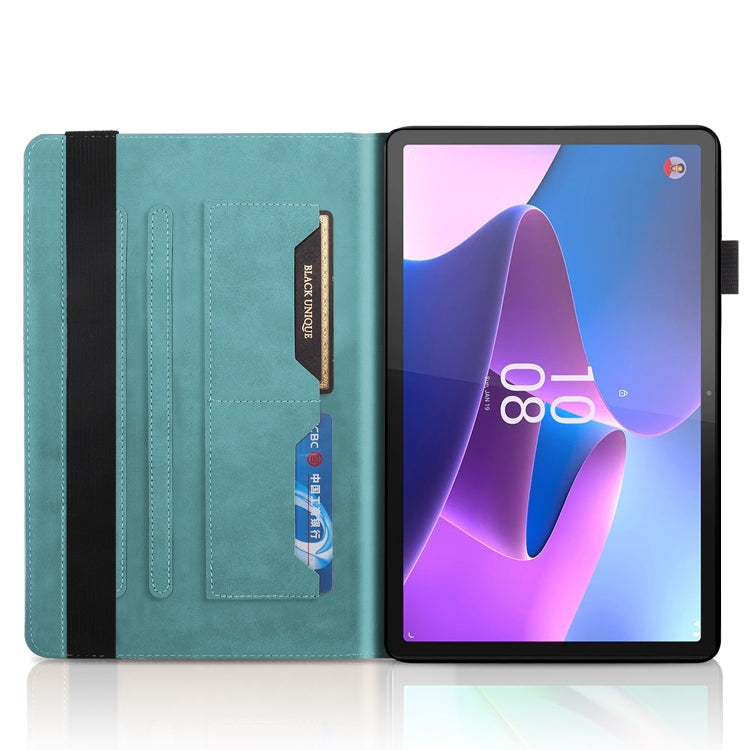 For Lenovo Tab P11 Pro Gen 2 Life Tree Series Horizontal Flip Leather Case with Holder(Lake Blue) - Lenovo by PMC TechLife | Online Shopping South Africa | PMC TechLife