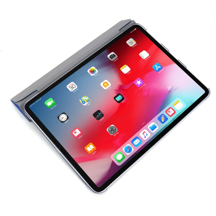 For iPad Air 13 2024 / Pro 12.9 2020 Silk Texture Horizontal Deformation Flip Leather Tablet Case with Three-folding Holder(Blue) - iPad Pro 12.9 (2020) Cases by PMC TechLife | Online Shopping South Africa | PMC TechLife | Buy Now Pay Later Mobicred