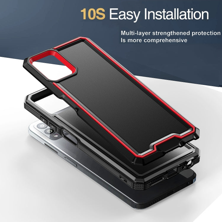 For T-Mobile Revvl 6 Pro 5G Armour Two-color TPU + PC Phone Case(Black+Red) - free shipping - PMC TechLife - Order now!