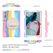 For Lenovo Pad Pro 11.2 2022 TB-138FC/132FU Silicone + PC Protective Tablet Case(Colorful Pink)