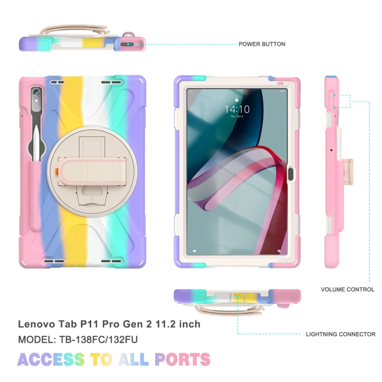 For Lenovo Pad Pro 11.2 2022 TB-138FC/132FU Silicone + PC Protective Tablet Case(Colorful Pink)