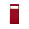 For Google Pixel 6 Nano Electroplating Cross Texture Genuine Leather Phone Case(Red) - Google Cases by PMC TechLife | Online Shopping South Africa | PMC TechLife | Buy Now Pay Later Mobicred